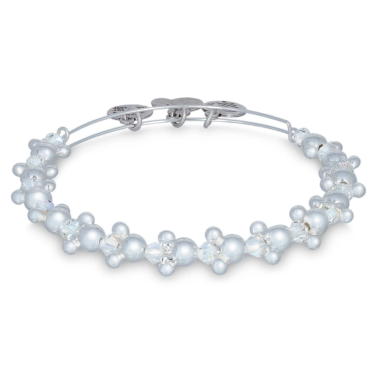 Disney Alex & Ani Bracelet - Mickey And Minnie Icon Beaded - Silver