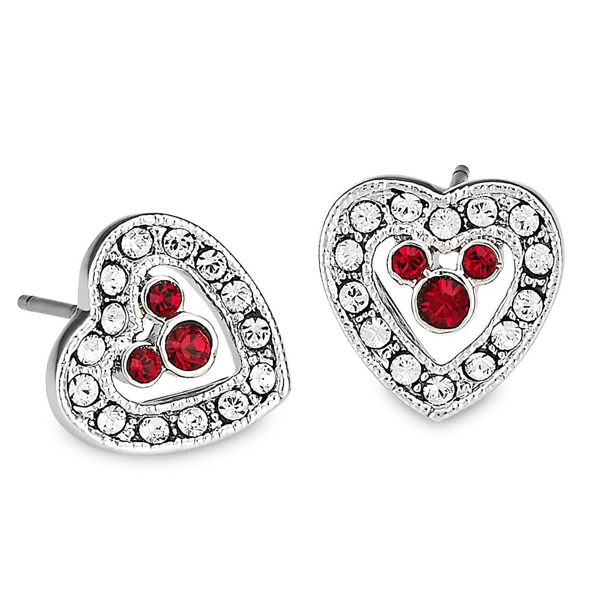 Disney Arribas Earrings - Mickey Mouse Heart - Red