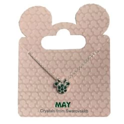 Disney Birthstone Necklace - Minnie Mouse Icon - Silver