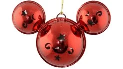 Disney Mickey Ears Icon Ornament - Mickey Mouse Metal Bell - Red