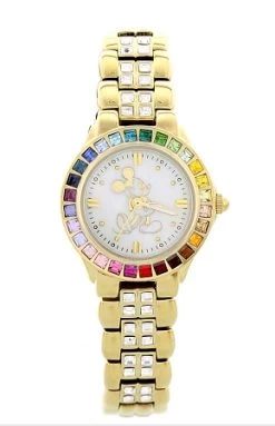 Disney Wrist Watch For Women - Mickey Rainbow Bezel By Sutton