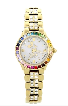 Disney Wrist Watch For Women - Mickey Rainbow Bezel By Sutton