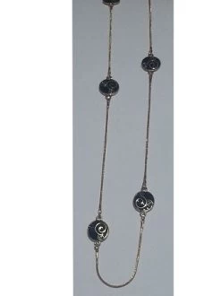 Disney Necklace - Swirl Mickey Mouse Icon - Black And Gold