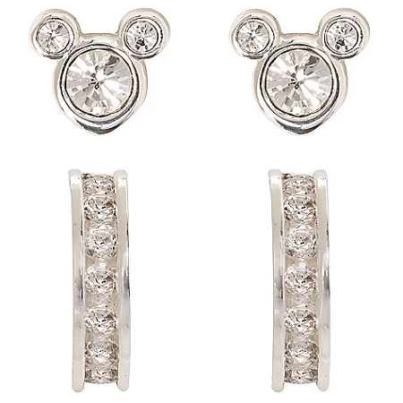 Disney Earrings Set - Mickey Icon And Hoop Set - 2 Piece