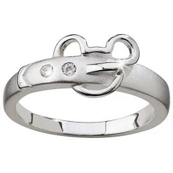 Disney Ring - Sterling Silver And CZ Belt Buckle Mickey Mouse