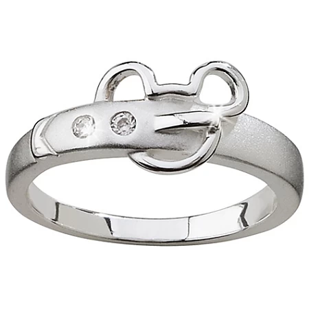 Disney Ring - Sterling Silver And CZ Belt Buckle Mickey Mouse
