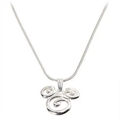 Disney Necklace - Sterling Silver Swirl Mickey Mouse
