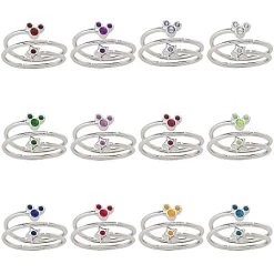 Disney Birthstone Ring - Star And Mickey Mouse - Silver