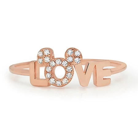 Disney Crislu Ring - Love Mickey - Rose Gold