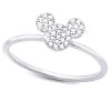 Disney Crislu Ring - Mickey Mouse Icon - Platinum And Rose Gold