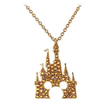 Disney Rebecca Hook Necklace - Mickey Mouse Castle - Gold