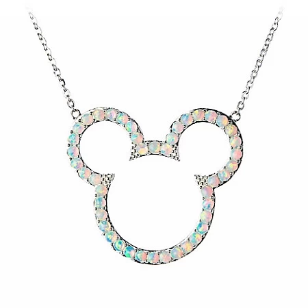 Disney Rebecca Hook Necklace - Mickey Mouse Opal - Silver