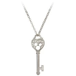 Disney Arribas Necklace - Mickey Mouse Crystal Key - Heart