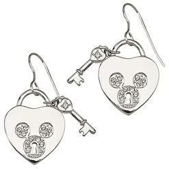 Disney Arribas Earrings - Heartlock And Key - Crystal