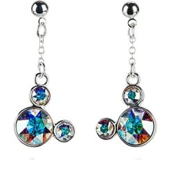 Disney Dangle Earrings - Crystal Mickey Mouse Icon - Clear