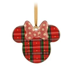 Disney Disc Ornament - Minnie Mouse - Plaid