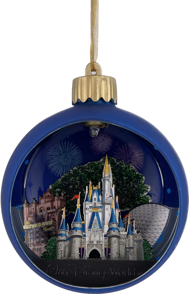 Disney Globe Ornament - Four Parks With Fireworks - Light Up