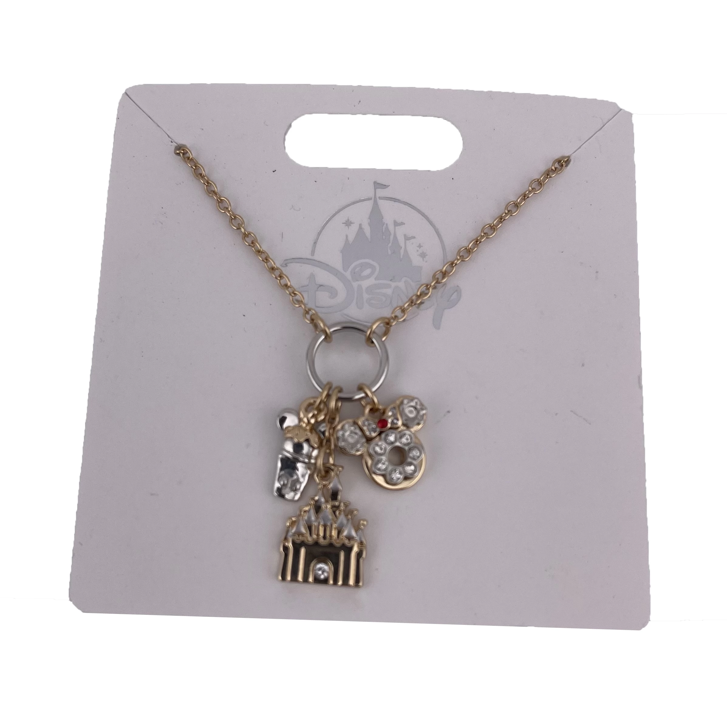 Disney Necklace - Cinderella Castle, Mickey & Minnie Charms