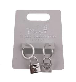 Disney Dangle Earrings - Mickey Mouse Padlock - Silver