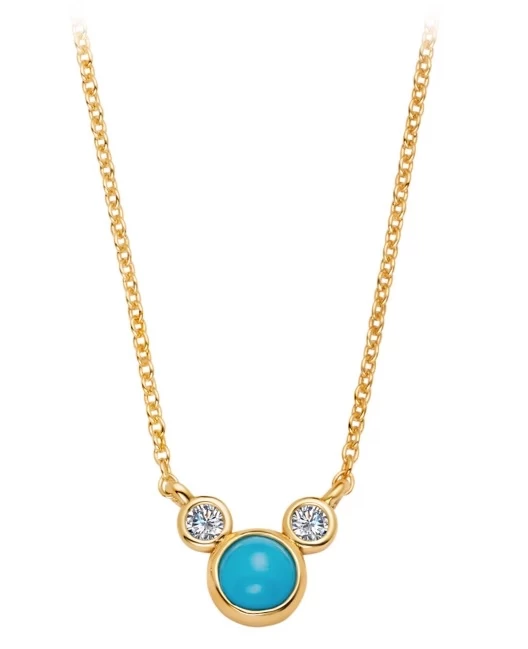 Disney Crislu Necklace - Mickey Mouse Icon Turquoise