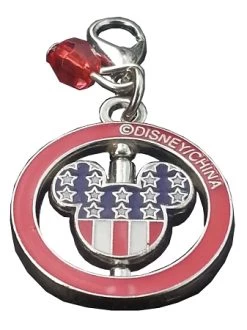 Disney Dangle Charm - Charmed In The Park - Patriotic Mickey Spinner