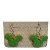 Disney Dangle Earrings - Mickey Mouse Icon - Green Glitter