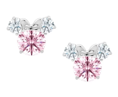 Disney Crislu Earrings For Kids - Minnie Mouse - Pink - Color Choice