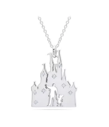 Disney Crislu Necklace - Walt Disney And Mickey Fantasyland Castle