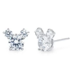 Disney Crislu Earrings - Mickey Mouse Icon - Cubic Zirconia