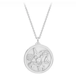 Disney Crislu Necklace - Walt Disney World Medallion - Platinum