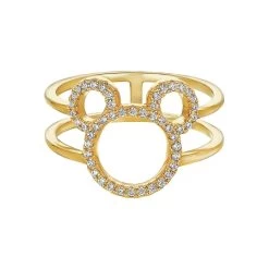 Disney CRISLU Ring - Mickey Mouse Open Icon - Gold