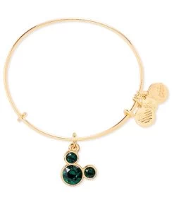 Disney Alex And Ani Bracelet - Mickey Mouse Icon - Birthstone - Gold