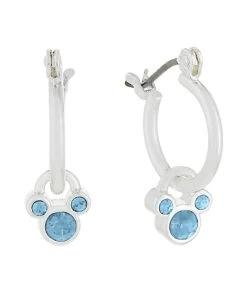 Disney Earrings - Mickey Icon Hoops - Birthstone - Select Color
