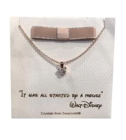 Disney Necklace - Mickey Mouse Icon With Gift Bag - Rose Gold