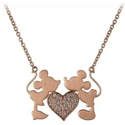 Disney Rebecca Hook Necklace - Mickey And Minnie Mouse Kiss