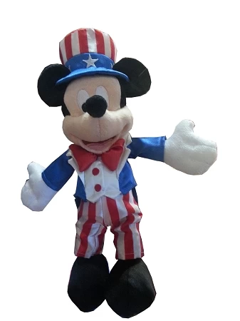 Disney Plush - Mickey Mouse - Patriotic - Red White Blue