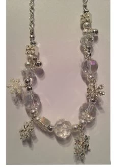 Disney Christmas Bead Necklace - Mickey Mouse Icon - Snowflakes