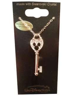 Disney Arribas Necklace - Crystal Key Mickey Mouse - Heart - Gold