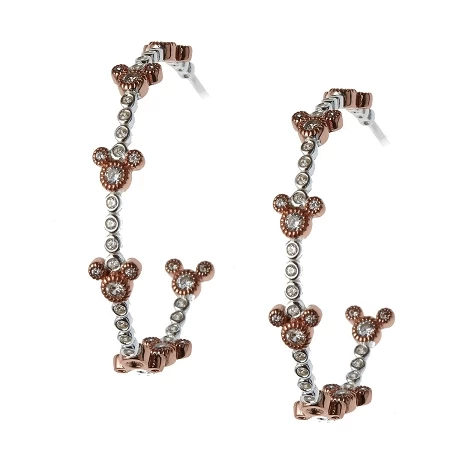 Disney Rebecca Hook Earrings - Mickey Icon Hoop - Rose Gold