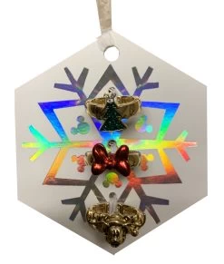 Disney Rings Set - Holiday Mickey Mouse On Ornament - Set Of 3