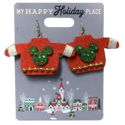 Disney Dangle Earrings - Holiday Mickey Mouse Sweater