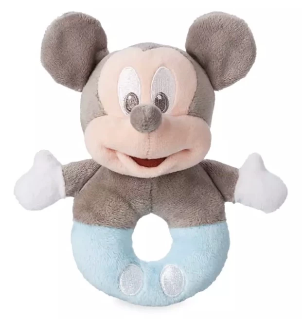 Disney Plush Rattle For Baby - Mickey Mouse - Blue