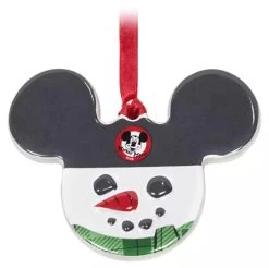 Disney Disc Ornament - Mickey Icon Snowman - Ceramic