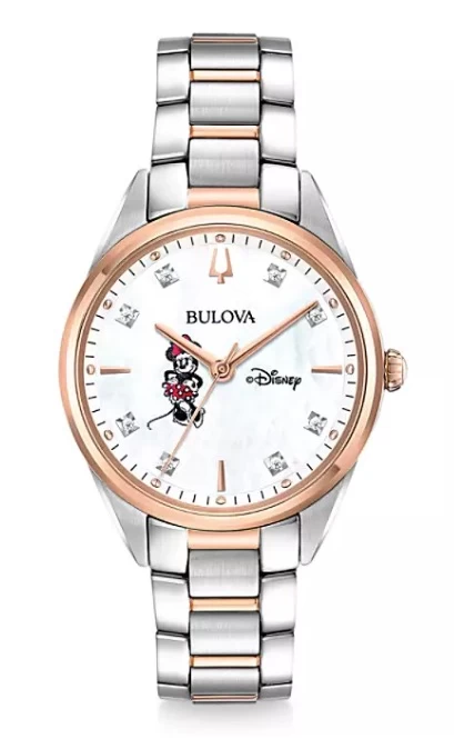 Disney Wrist Watch - Bulova - Minnie Mouse - Rose Gold & Silver