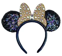 Disney Ears Headband - 50th Anniversary - Gold Jewel Bow