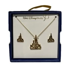 Disney Necklace & Earrings Set - 50th Anniversary - Cinderella Castle