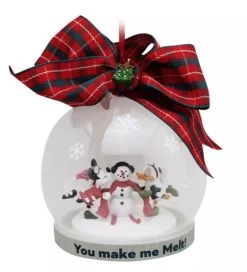 Disney Globe Ornament - Minnie, Daisy And Snowman