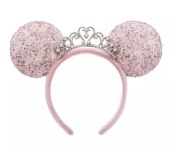 Disney Ears Headband - Princess Minnie With Tiara - Lilac