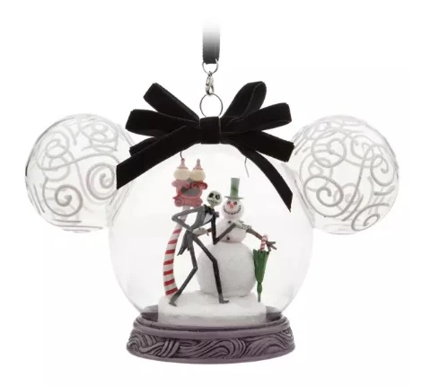 Disney Mickey Ears Icon Ornament - Jack Skellington And Snowman