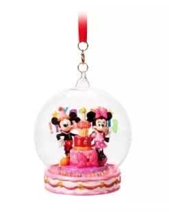 Disney Globe Ornament - Mickey And Minnie - Happy Birthday